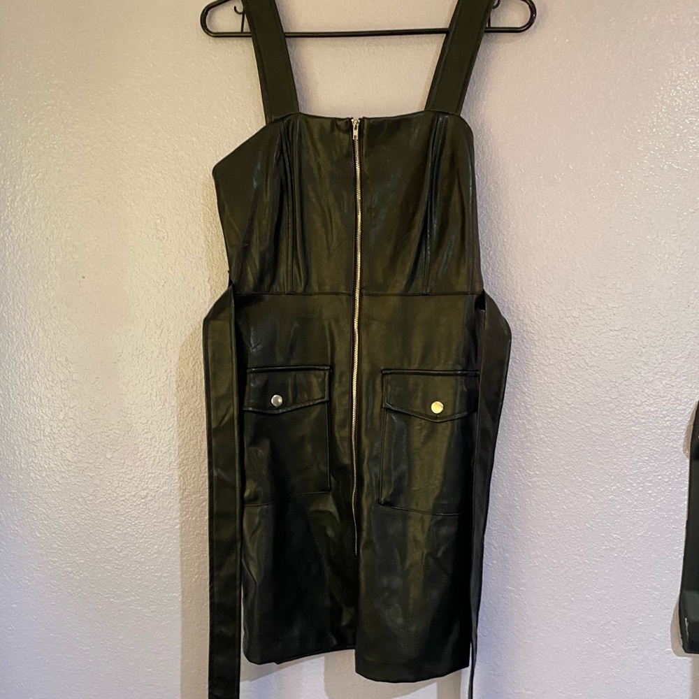 Faux Leather Dress